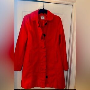 Red medium Old Navy wool blend coat.
